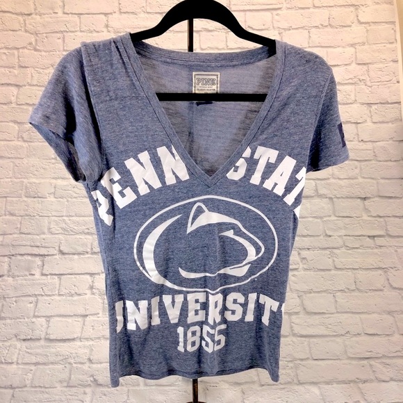 Victoria’s Secret Pink PennState T-shirt Navy Blue White Size Medium PSU - Picture 2 of 11